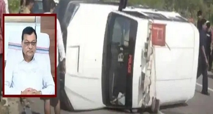 कोरबा हादसा: श्रम मंत्री लखनलाल देवांगन बाल-बाल बचे, गाड़ी पलटने से एएसआई और ड्राइवर घायल
