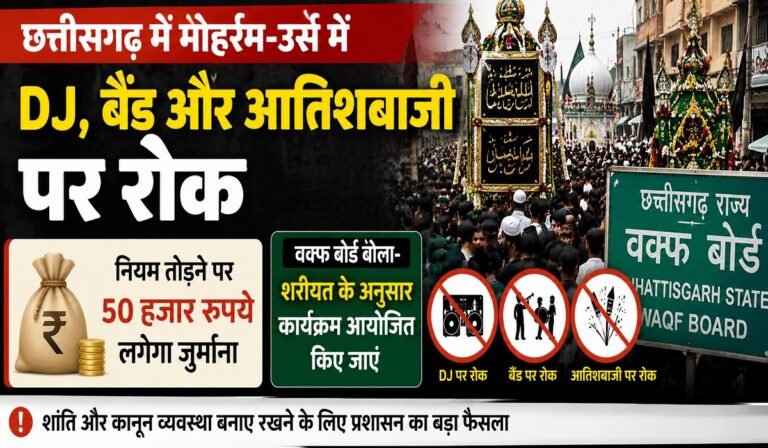 छत्तीसगढ़ में मोहर्रम-उर्स के नए नियम जारी, DJ, बैंड और आतिशबाजी पर प्रतिबंध, उल्लंघन पर ₹50 हजार जुर्माना