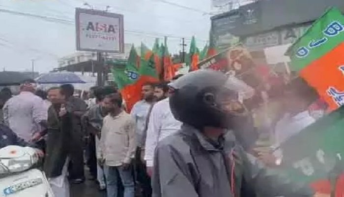 रायपुर में BJP का शक्ति प्रदर्शन, राजीव भवन घेराव के लिए मंत्री-विधायक भी उतरे मैदान में